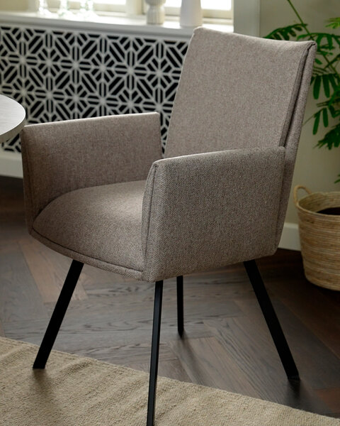 Jedilniški stol GJESING bež tkanina/črna