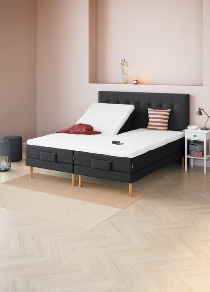 Lit réglable 90x200cm JOSELVA GE40 gris-40 LATEX
