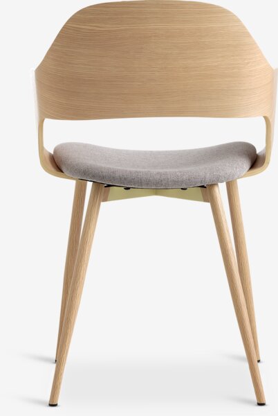 Dining chair HVIDOVRE light oak/light grey fabric