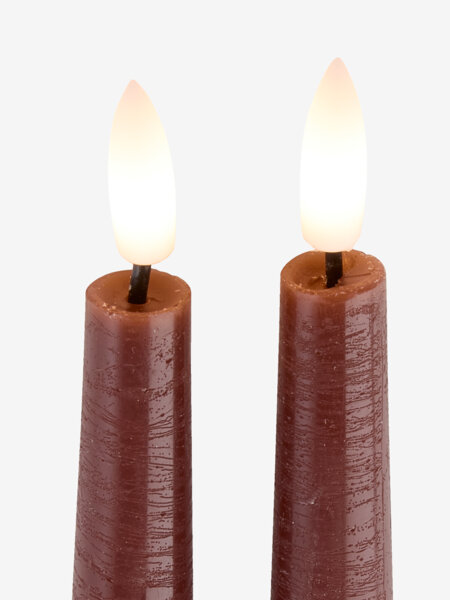 Vela LED GUDMUND A29cm berenjena 2 unidades