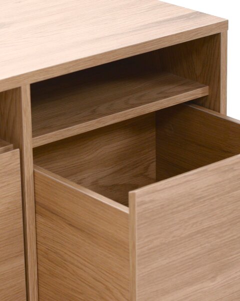 Hallway unit RAVSTED w/mirror 2 drawers warm oak colour