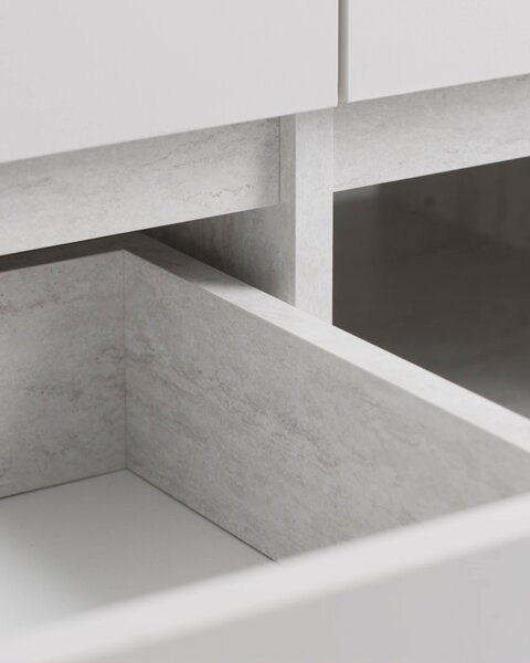 Kleiderschrank BILLUND 119x193 4 Türen 2 Schubl. Travertin