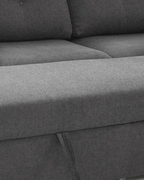 Canapé convertible VEJLBY 3 places tissu gris foncé