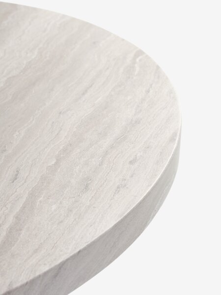 SKARSLIA Ø110 bord travertin + 4 INGSTRUP stol beige