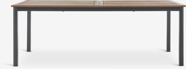 ULBJERG L214/297 table bois massif + 4 SIRDAL chaises gris