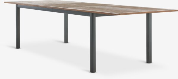 ULBJERG L214/297 table bois massif + 4 SIRDAL chaises gris