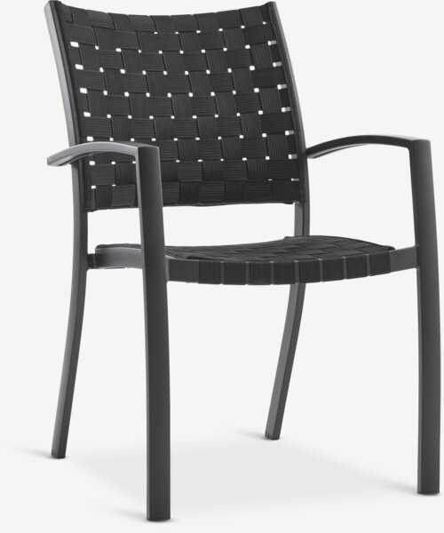 KUMLA Д200 маса сива + 4 GLOMFJORD стола черни