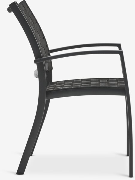 KUMLA Д200 маса сива + 4 GLOMFJORD стола черни