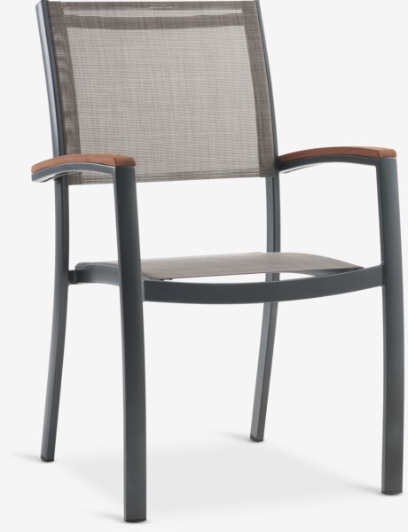 LARVIK Ø120 stol + 4 SIRDAL složive stolice siva