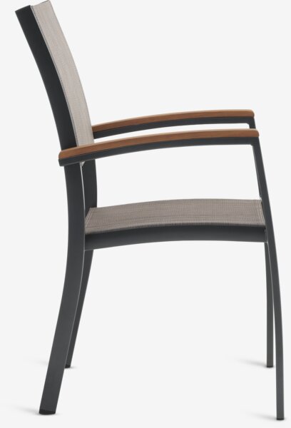 LARVIK Ø120 stol + 4 SIRDAL složive stolice siva