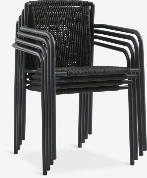 MADERUP D150 stůl černá + 4 KRISTIANSTAD židle zelená