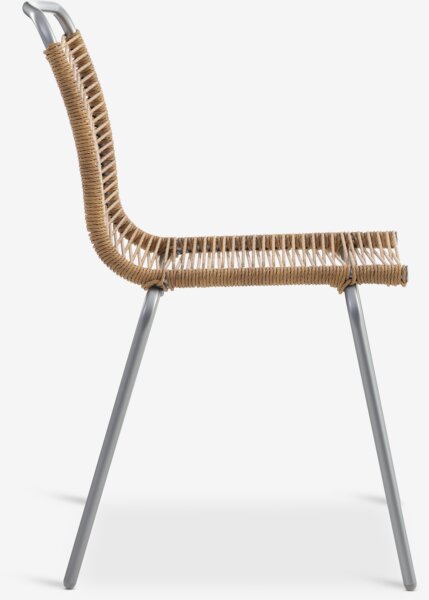 VAMDRUP Ø70 stůl béžová + 2 MIDDAGSBERGET židle přírodní