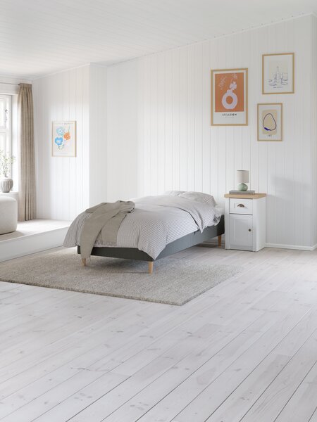 Resårbotten 90x200cm FJELNA + MURU svart-06 fast