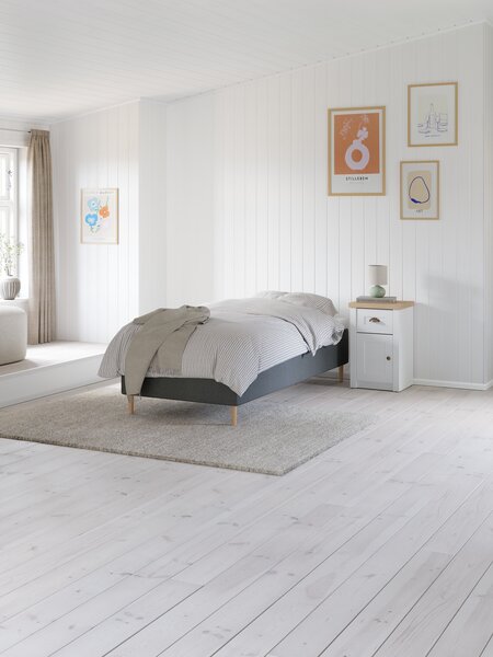 Boxmadras 80x200cm HORSLA + TOSEN grå-40 Fast