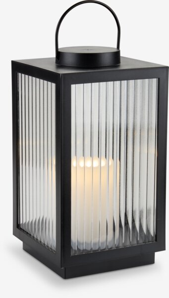 Lanterne GULDSMED B16xL16xH29cm m/ LED sort