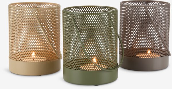 Lanterne VIBE Ø8xH10cm assorteret