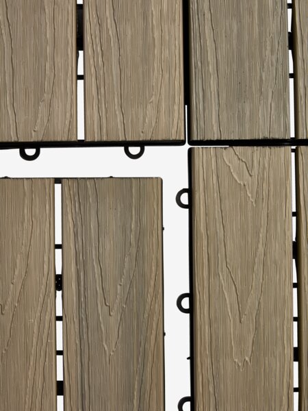 Terrasseflise GRAVAND B30xL30 kunsttræ grå 9 stk/sæt