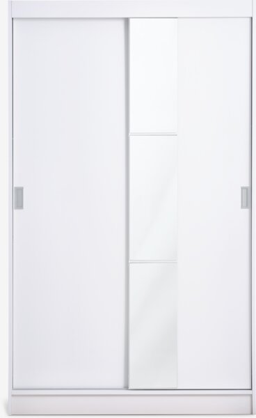 Wardrobe ODDER 120x201 2 sliding doors w/mirror white