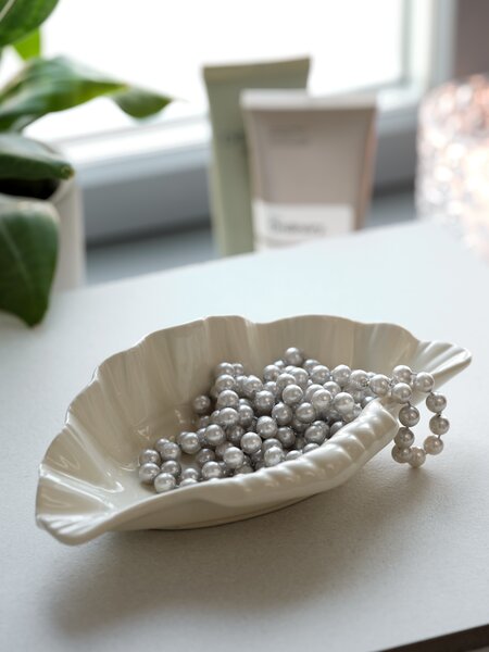 Smykkeskål STUGUN B11xL20xH5 cm råhvid