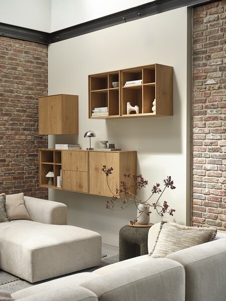Armadietto GEDSER 1 anta 4 scomparti color rovere caldo