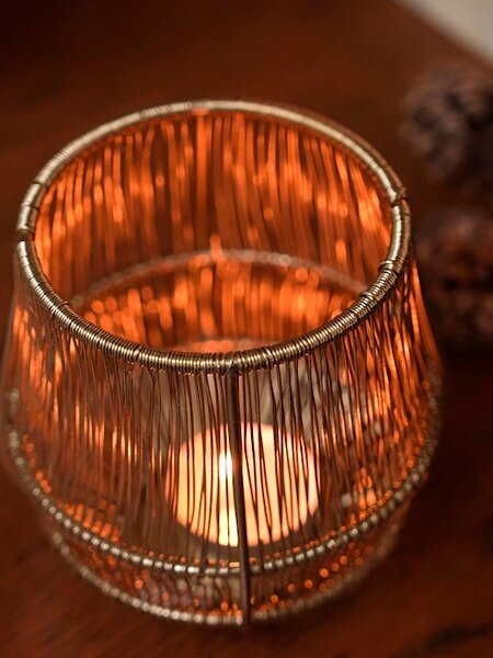 Teelichthalter SAFRAN Ø11xH11cm gold