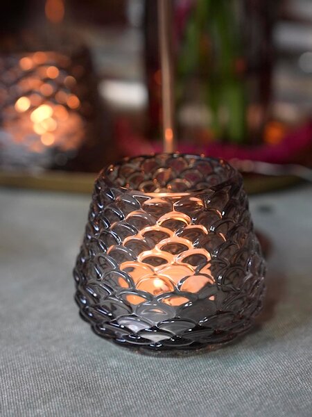 Tealight holder GUDMAN D7xH7cm grey