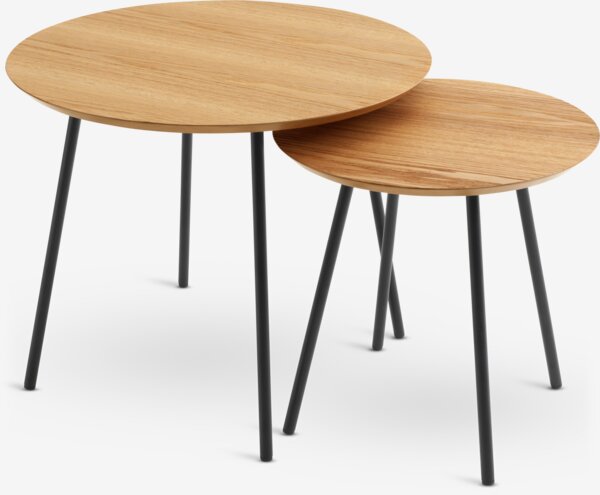 End table NYBO D40 warm oak colour/black