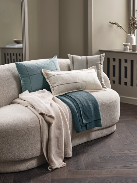 Cushion HALLON 40x60 dusty blue/brown