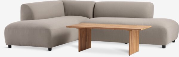 Loungesæt LOFSDALEN Natur + STORHOGNA 4 pers. taupe