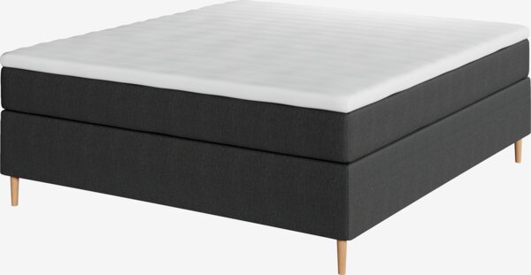 Letto boxspring 160x200cm VELFJORDEN + FLYA Grigio-40 Rigido
