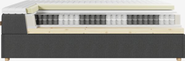 Kontinentalseng 120x200 HOLMELVA + MURU grå-40 Ekstra fast
