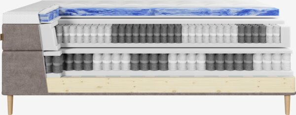 Boxspring 90x200 REIPA + VOLA bruin-92 hard