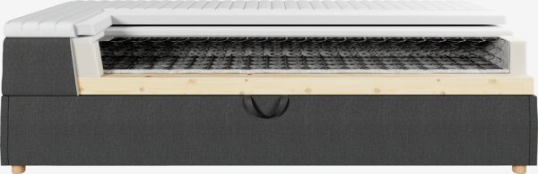 Kontinentalseng 150x200 SKAUMA + FLYA grå-40 Ekstra fast