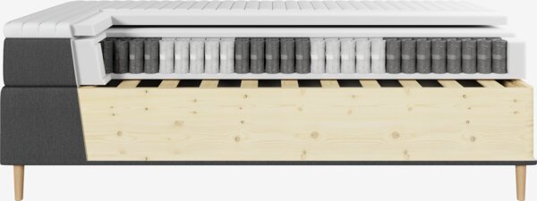 Kontinentalseng 160x200 TYRIA + FLYA grå-40 Medium