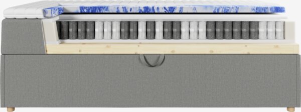 Boxspring 120x200 TYSLA + EKSO grijs-23 hard