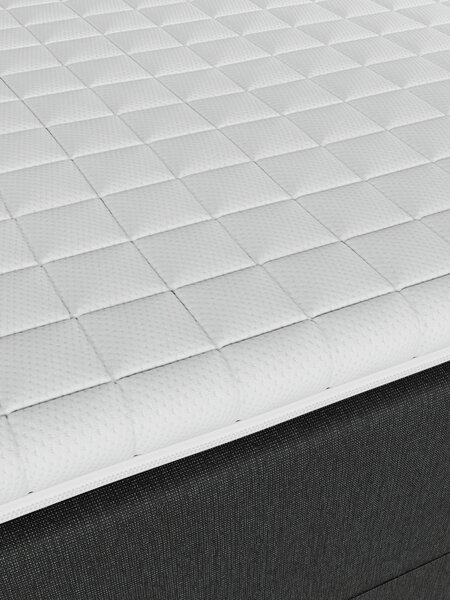 Boxspring 140x200 TYSLA + KOLA grijs-40 hard