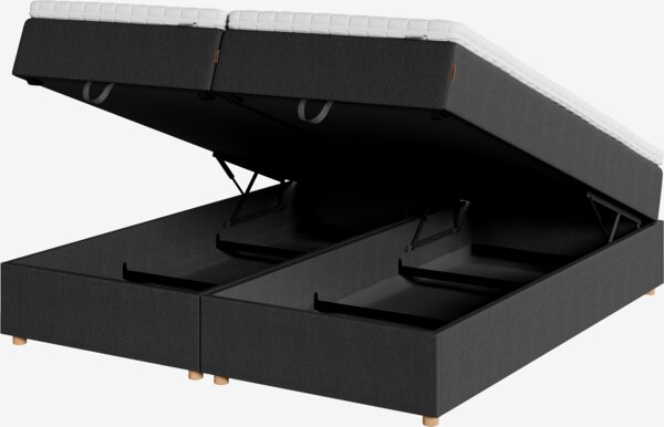 Boxspring 90x200 HOLMELVA + KOLA grijs-40 heel stevig