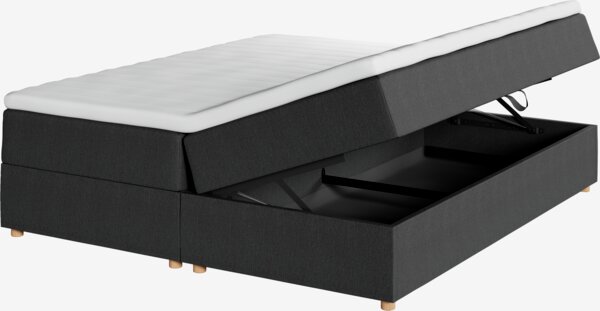 Континентално легло 160x200 см SKOLLA STORAGE сиво твърд