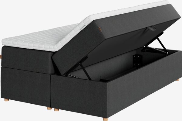 Boxspring 140x200 TYSLA + KOLA grijs-40 hard