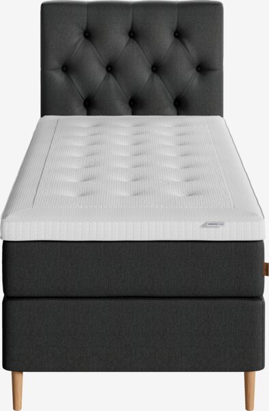 Boxspring 90x200 HEMLA + VOLA grijs-40 medium
