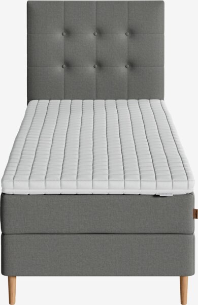 Kontinentalsäng 90x200 cm NEVLA + KOLA Grå-23 Medium