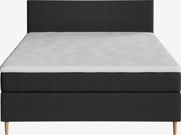 Boxspring posteľ 160x200 VELFJORDEN + FLYA sivá-40 tvrdá