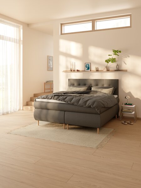Boxspring 160x200 ANDELVA + VOLA grijs-40 medium