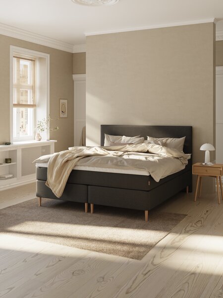 Kontinentalseng 90x200 HEMLA + VOLA grå-40 Medium