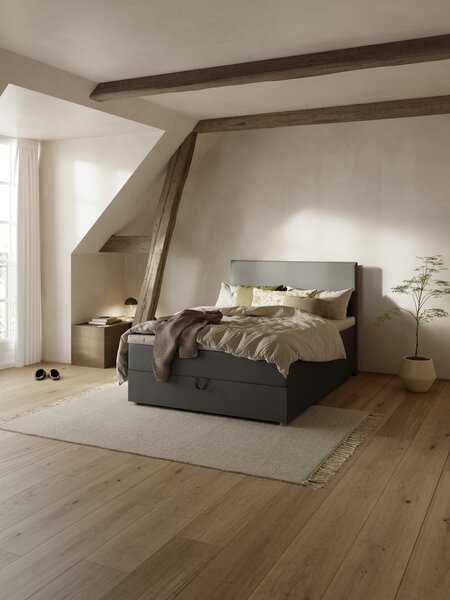 Kontinentalseng 120x200 HOLMELVA + MURU grå-40 Ekstra fast