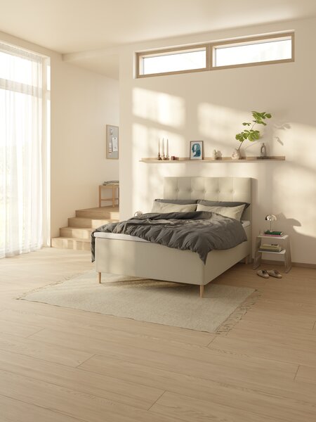 Kontinentalsäng 140x200 cm IVALO + MURU Sand-91 Mjuk