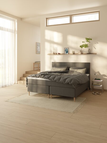 Kontinentalseng 180x200 LYGNA + VOLA grå-40 Fast