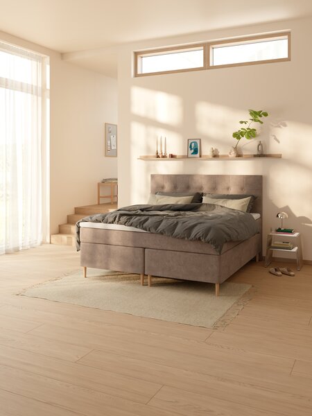 Boxspring 90x200 REIPA + VOLA bruin-92 hard