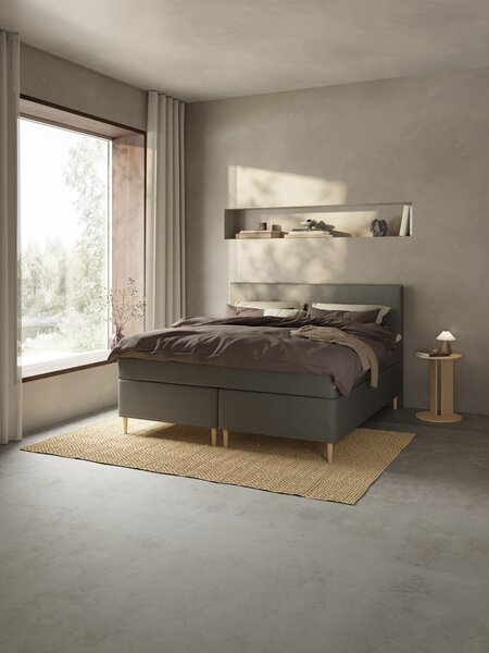 Boxspring 90x200 REIPA + TOSEN grijs-40 hard