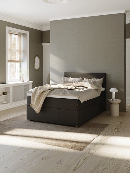 Boxspring 140x200 TYSLA + KOLA grijs-40 hard